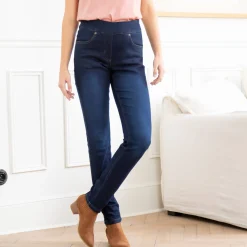 Ultrarekbare nauwsluitende jegging, tricot met jeansaspect