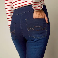 Ultrarekbare nauwsluitende jegging, tricot met jeansaspect