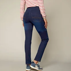 Ultrarekbare nauwsluitende jegging, tricot met jeansaspect