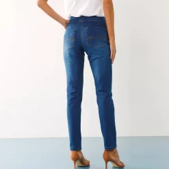 Ultrarekbare nauwsluitende jegging, tricot met jeansaspect