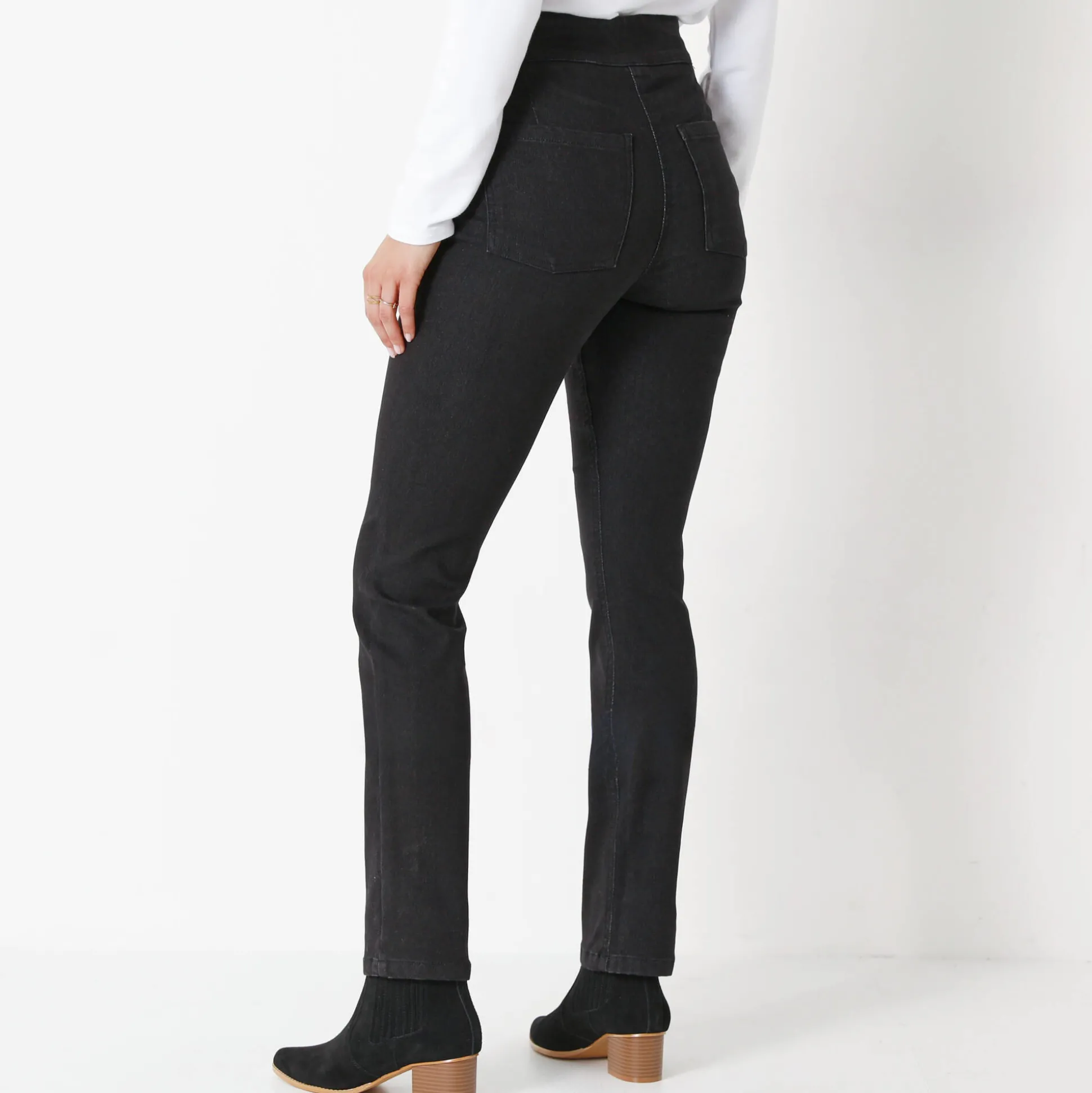 Ultrarekbare rechte jegging, tricot met jeanseffect
