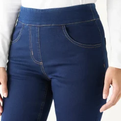 Ultrarekbare rechte jegging, tricot met jeanseffect