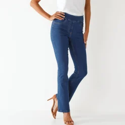 Ultrarekbare rechte jegging, tricot met jeanseffect