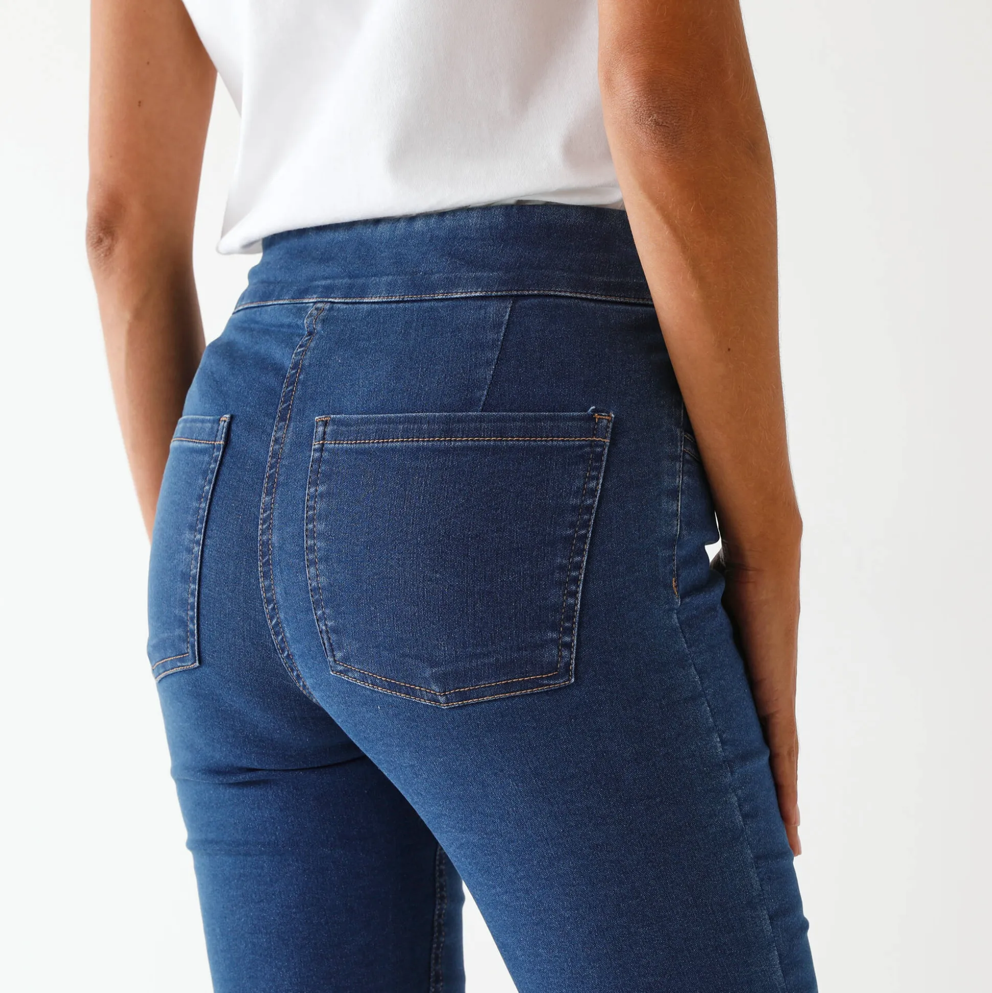 Ultrarekbare rechte jegging, tricot met jeanseffect