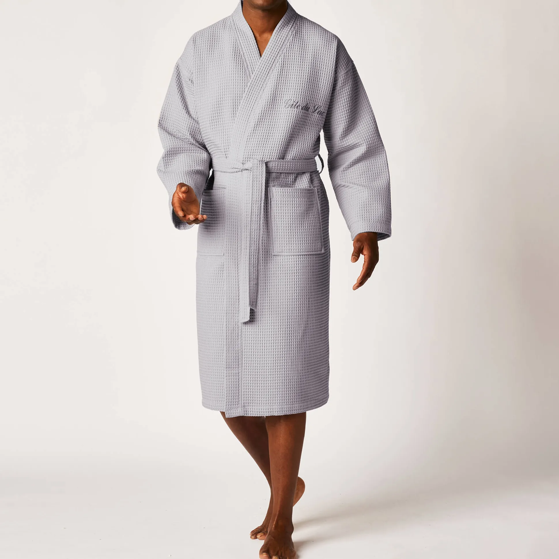 Uniseks badjas voor volwassenen in bijenraattricot 280 g/m2, personaliseerbaar