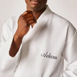Uniseks badjas voor volwassenen in bijenraattricot 280 g/m2, personaliseerbaar
