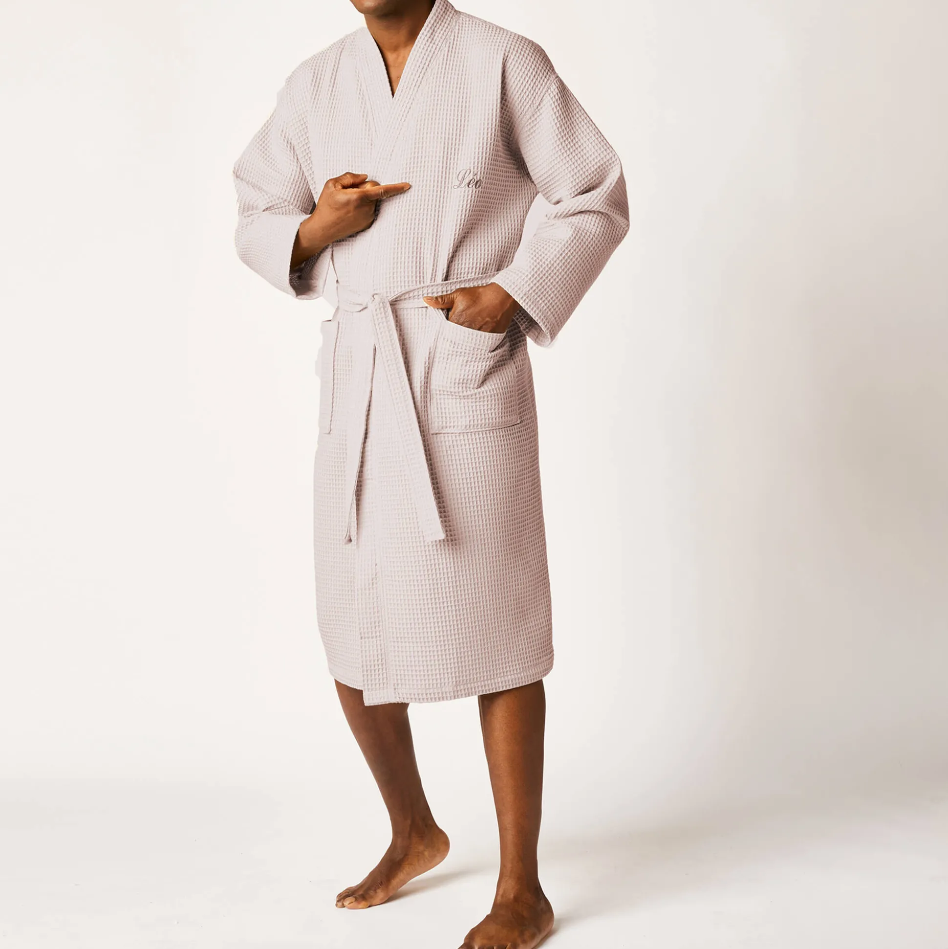 Uniseks badjas voor volwassenen in bijenraattricot 280 g/m2, personaliseerbaar