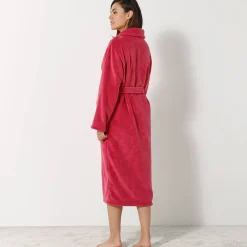 Unisex badjas, volwassenen, met sjaalkraag, microvezel met pluchetouch