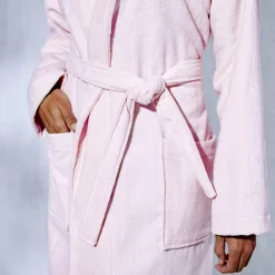 Unisex badjas voor volwassenen, veloursbadstof met sjaalkraag