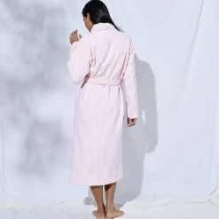 Unisex badjas voor volwassenen, veloursbadstof met sjaalkraag