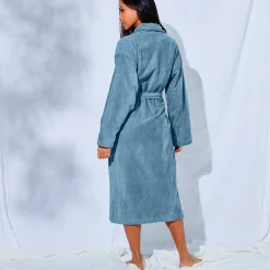 Unisex badjas voor volwassenen, veloursbadstof met sjaalkraag