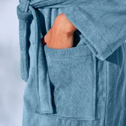 Unisex badjas voor volwassenen, veloursbadstof met sjaalkraag