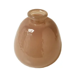 Vaas in taupekleur, in halfdoorzichtig glas