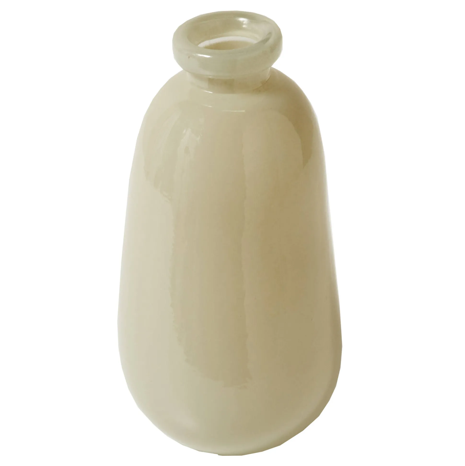 Vass in zandkleur, halfdoorzichtig glas
