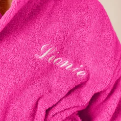 Vermommingsbadjas voor kids met eenhoornmotief en kap, personaliseerbaar