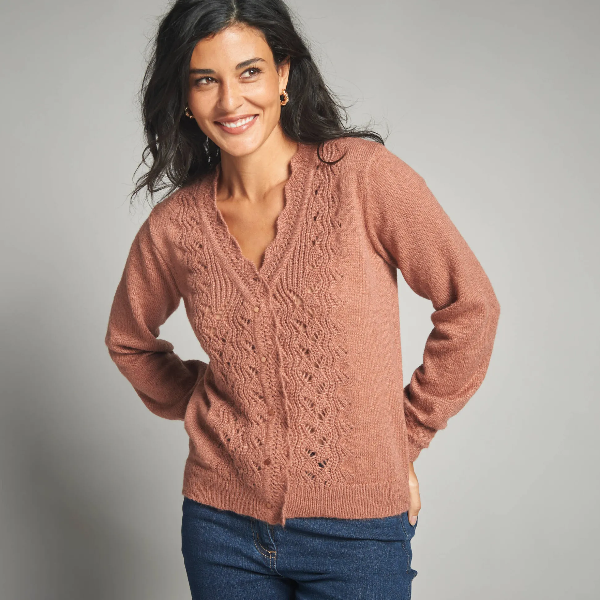 Vest in ajourtricot