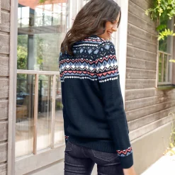 Vest in jacquard, gevoerd met pluchetricot