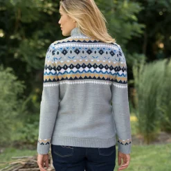 Vest in jacquard, gevoerd met pluchetricot