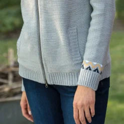 Vest in jacquard, gevoerd met pluchetricot