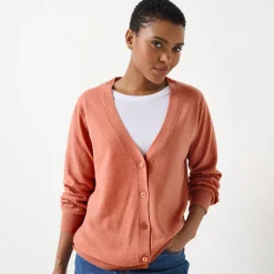 Vest in lamswol met V-hals en knoopsluiting