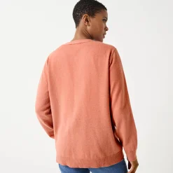 Vest in lamswol met V-hals en knoopsluiting