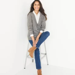 Vest in lamswol met V-hals en knoopsluiting