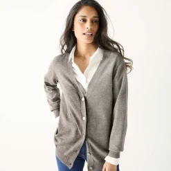 Vest in lamswol met V-hals en knoopsluiting