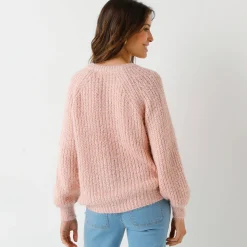 Vest in patenttricot met glansdraad