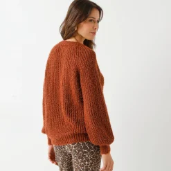 Vest in patenttricot met glansdraad