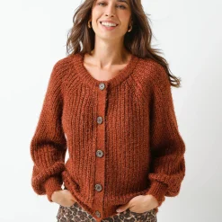 Vest in patenttricot met glansdraad