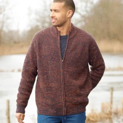 Vest in patenttricot met rits, 30% wol