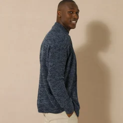 Vest in patenttricot met rits, 30% wol