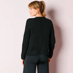 Vest in tricot met goudkleurige knopen
