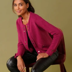 Vest in tricot met goudkleurige knopen