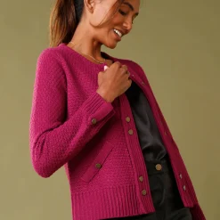 Vest in tricot met goudkleurige knopen
