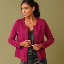 Vest in tricot met goudkleurige knopen