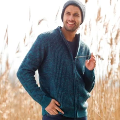 Vest in tricot met opstaande ritskraag, lijfje met fleecevoering