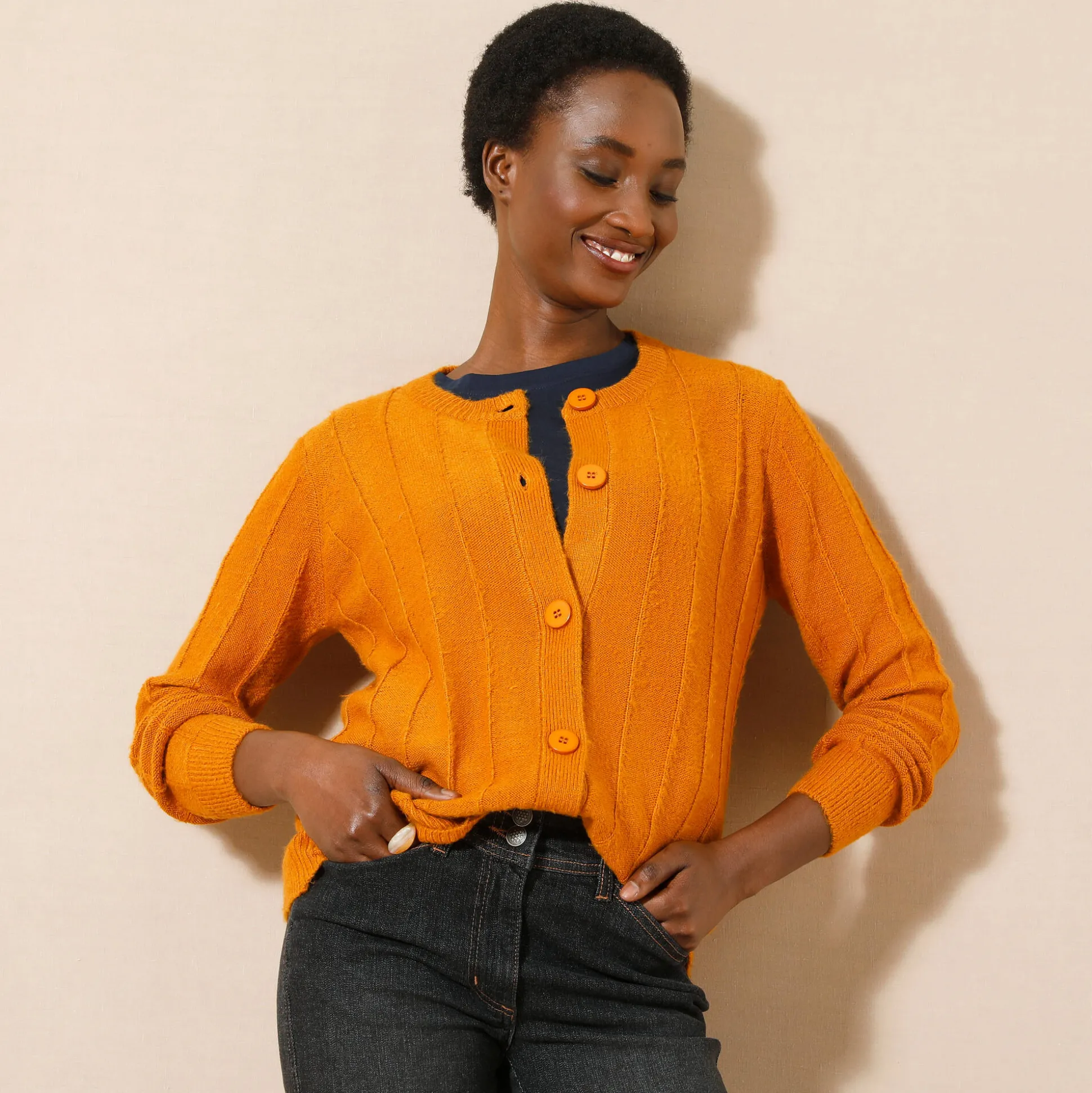 Vest in tricot met streepeffect