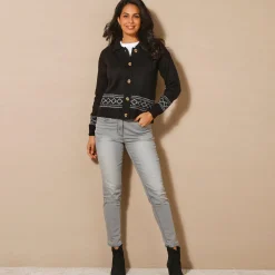 Vest met detail in jacquard