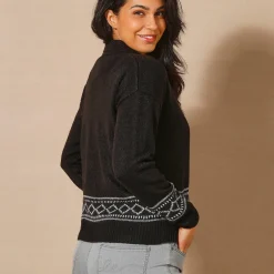 Vest met detail in jacquard