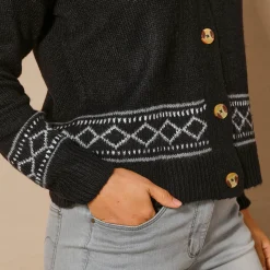 Vest met detail in jacquard