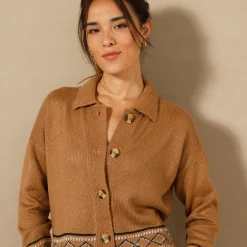 Vest met detail in jacquard