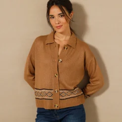 Vest met detail in jacquard