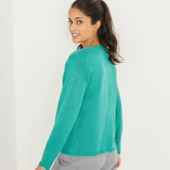 Vest met knopen, ajourtricot