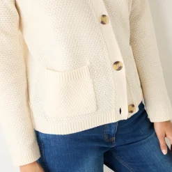 Vest met knopen en lange mouwen, fantasietricot