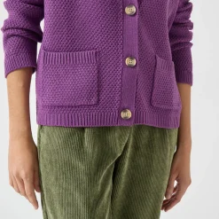Vest met knopen en lange mouwen, fantasietricot