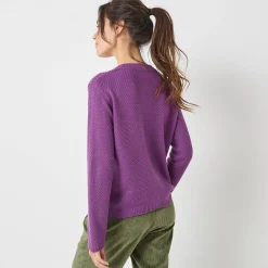 Vest met knopen en lange mouwen, fantasietricot