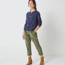 Vest met knopen en lange mouwen, fantasietricot