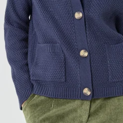 Vest met knopen en lange mouwen, fantasietricot