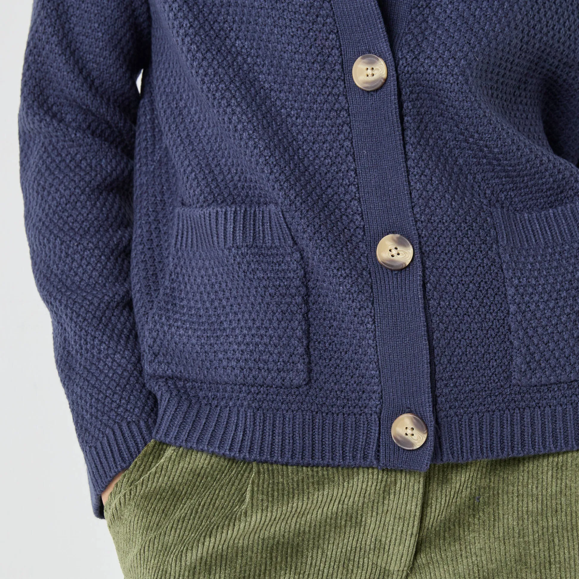 Vest met knopen en lange mouwen, fantasietricot